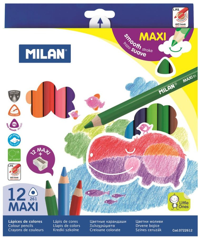 Kredki trójkątne maxi Milan 12kol